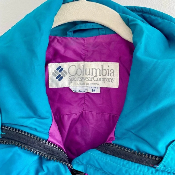 VINTAGE Columbia Vibrant  Colourful Long Jacket Size M - Picture 3 of 12